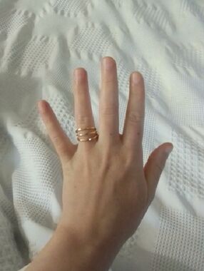 Gold-Tone Stacked "Ring"